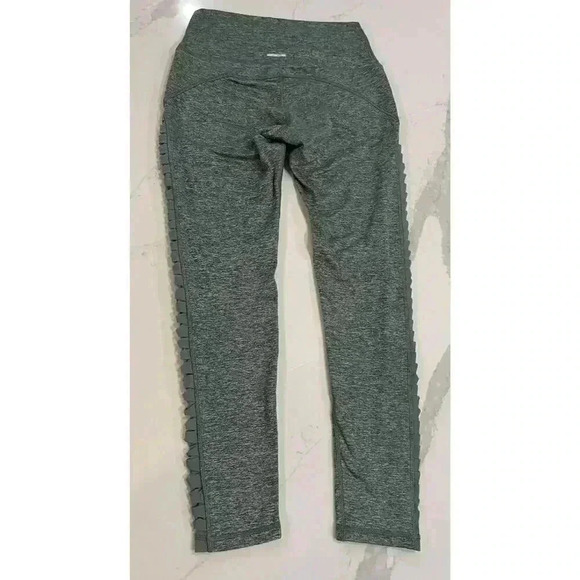 Aerie Leggings Women's Large Green Ruched Mesh Pull On Stretch Chill Play Move - Picture 5 of 9